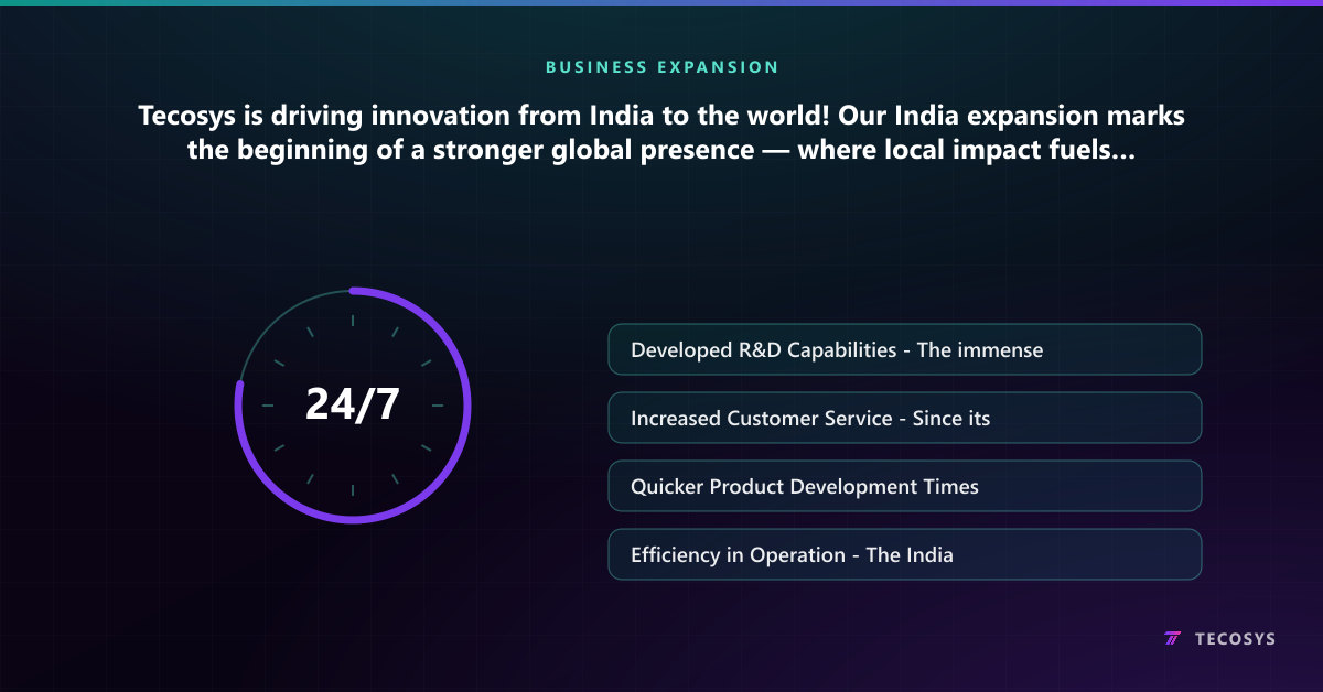 Tecosys is driving innovation from India to the world! Our India expansion marks the beginning of a stronger global presence — where local impact fuels international growth.